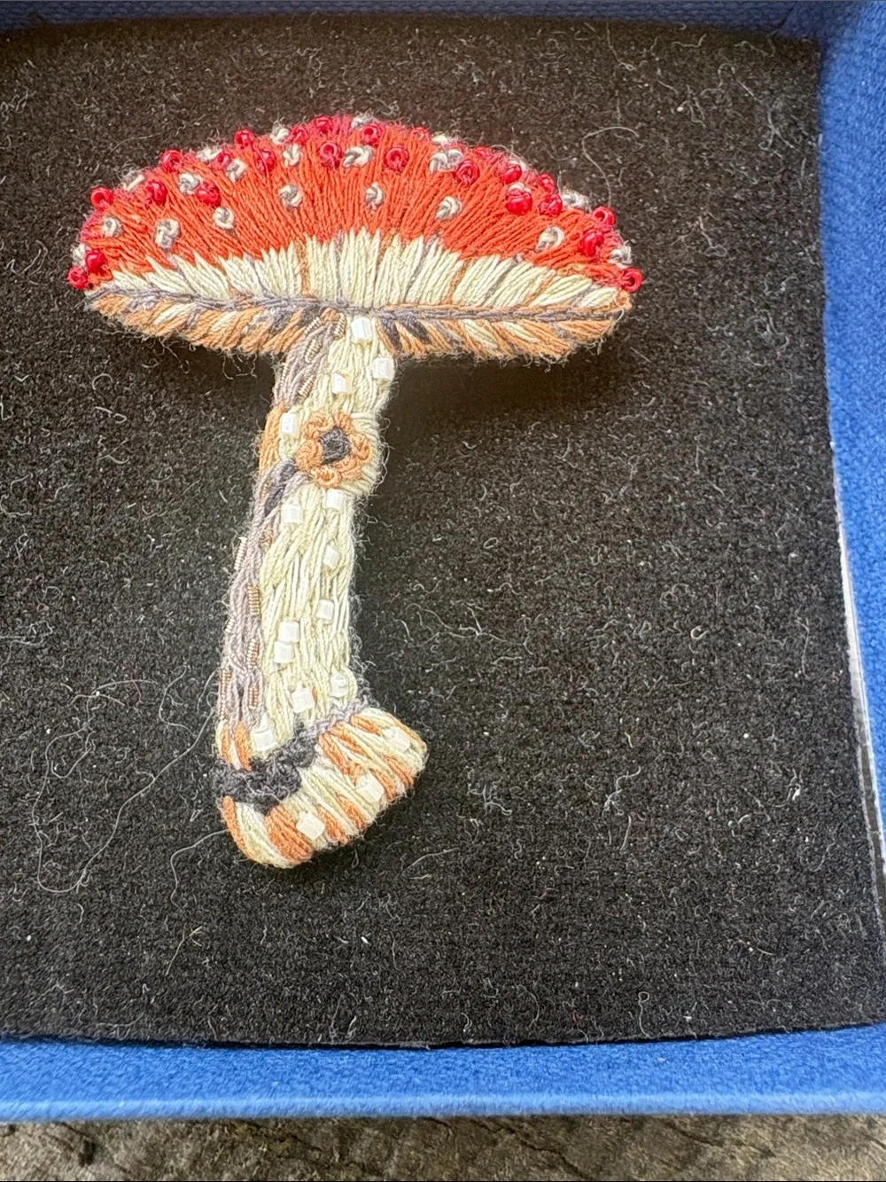 Red Fly Amanita Mushroom Embellished Brooch Pin